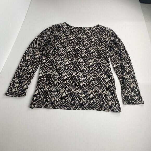 Mario Serrani Italy Top Womens Tan Black Leopard Print Long Sleeve Blouse Size M - Picture 5 of 14